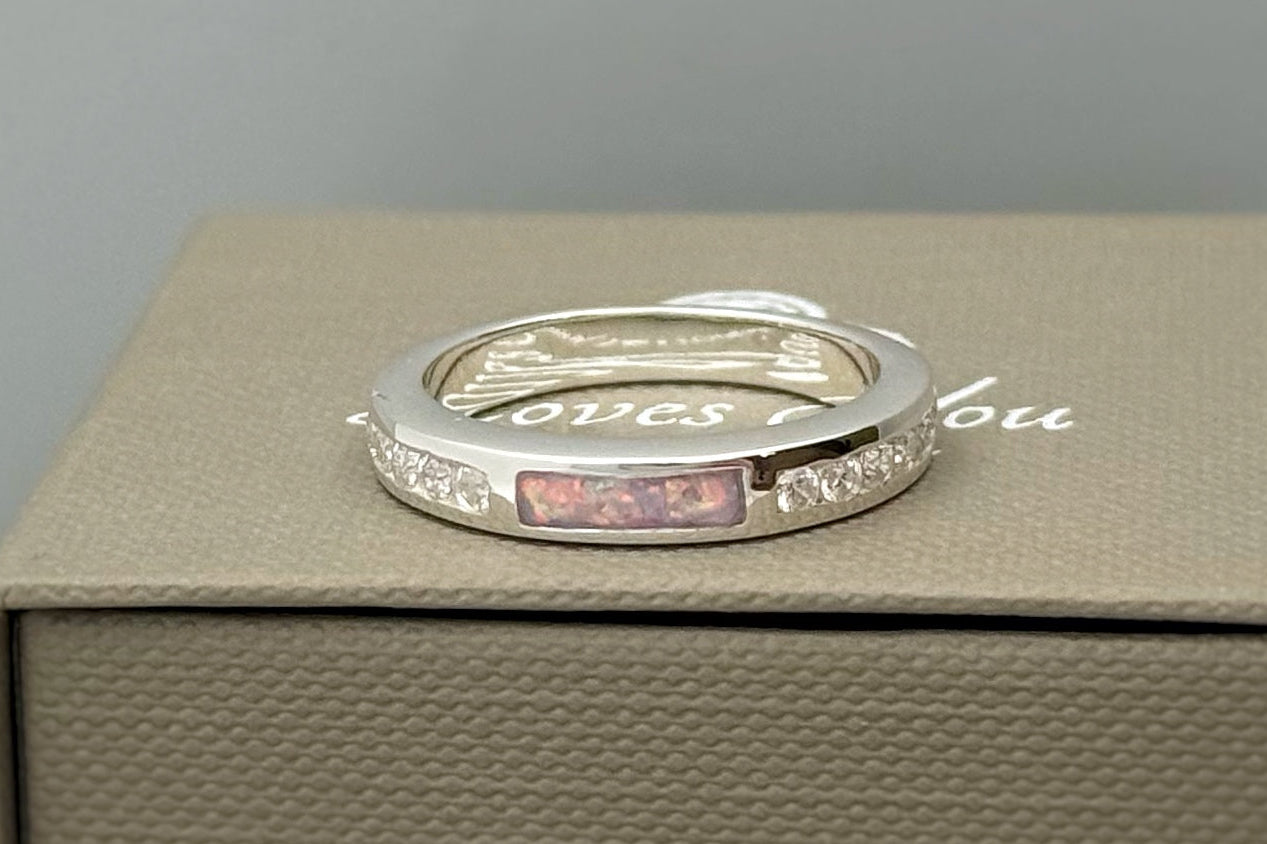 925 Silver Rectangular Crystal Channel Set Band Ring