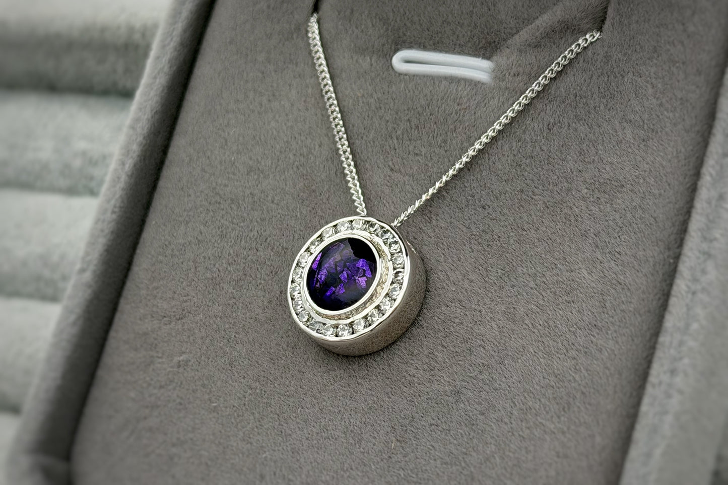 925 Silver Halo Round Floating Pendant