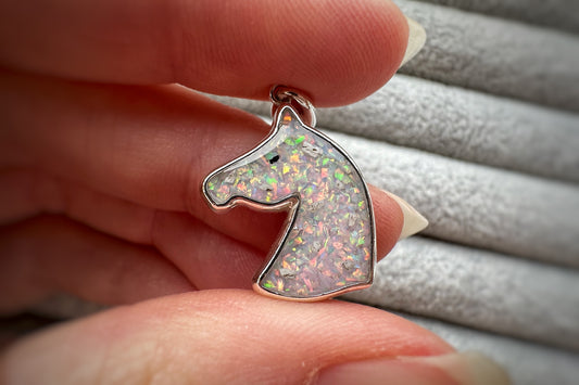 925 Silver Horses Head Pendant