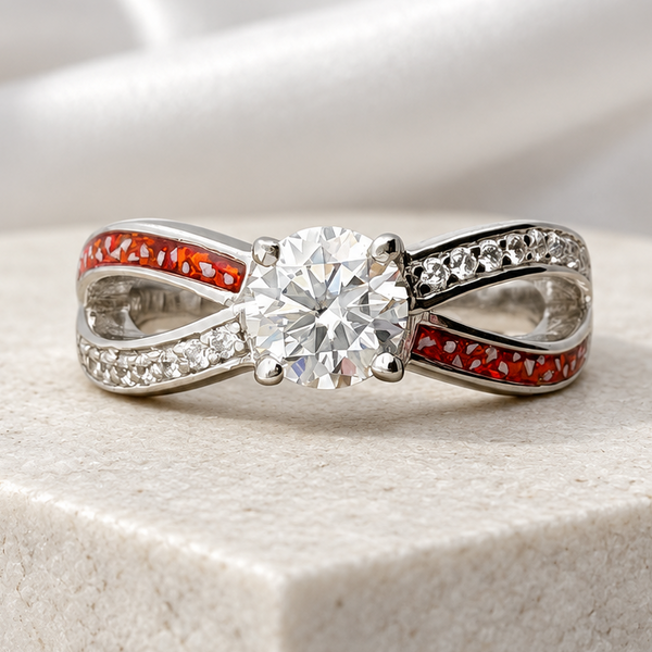 925 Silver Solitaire Infinity Crystal Ring