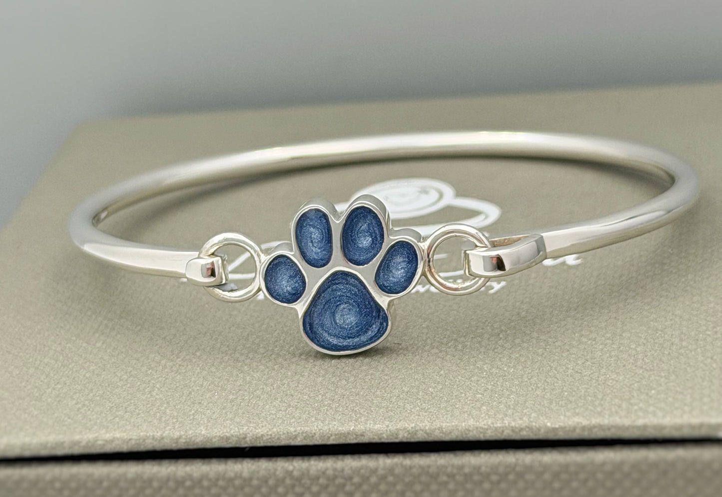 925 Silver Paw Print Bangle