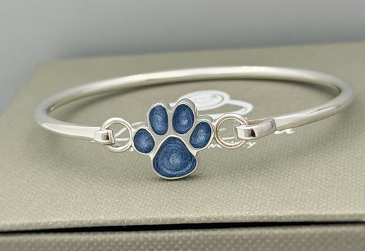925 Silver Paw Print Bangle
