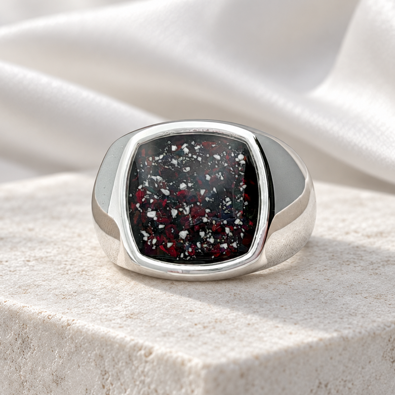 925 Silver Gents Rounded Square Signet Ring