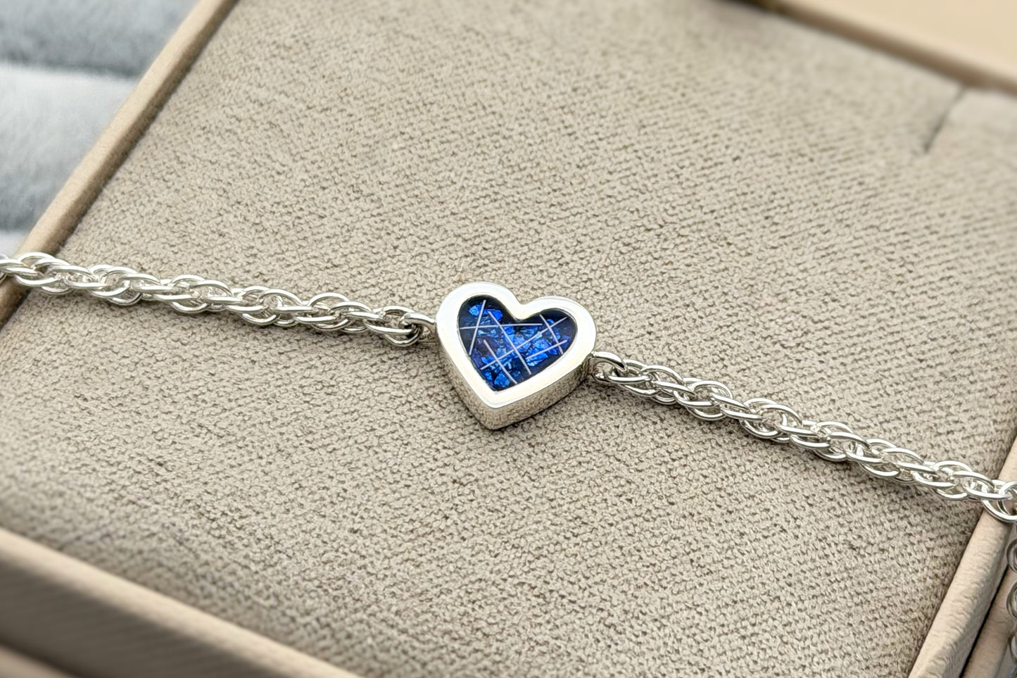 925 Silver Mini Bubble Heart Adjustable Twisted Curb Chain Bracelet