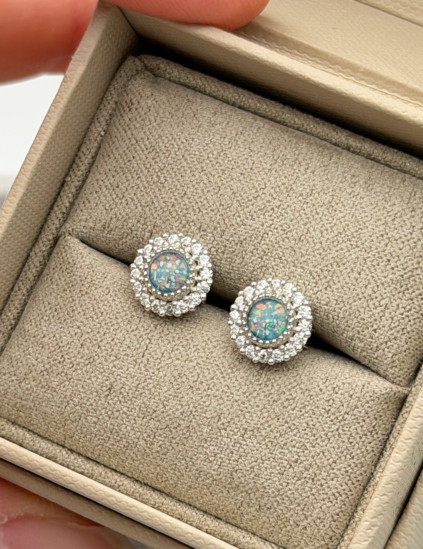 925 Silver Halo Memorial Earrings