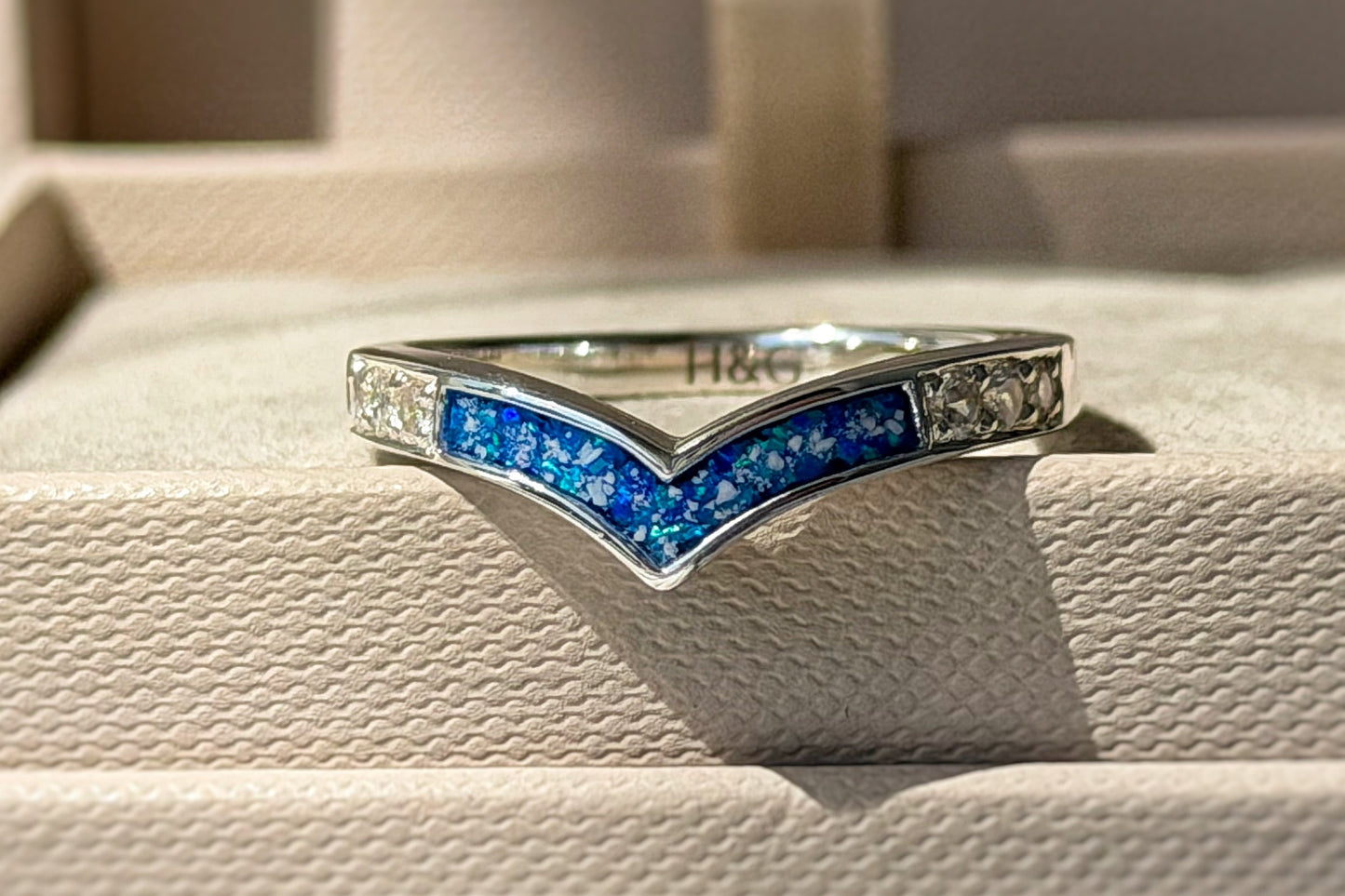 925 Silver Crystal Wishbone Ring