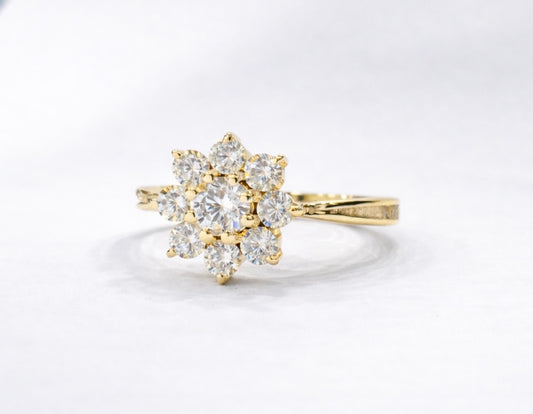 9K Gold Celestial Cluster Crystal Ring