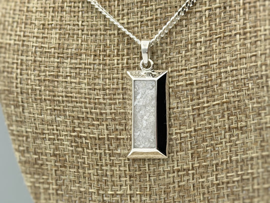 925 Silver Gent’s 3D Gold Bar Style Pendant