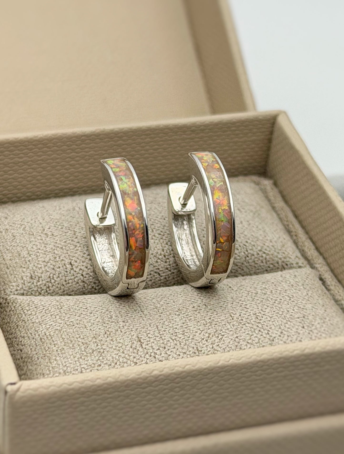 925 Silver Hoop Channel Memorial Earrings