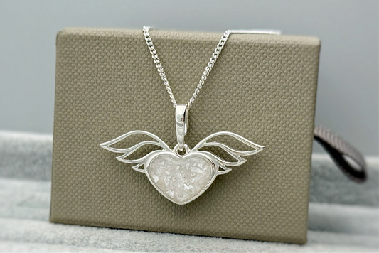 925 Silver Winged Heart Pendant