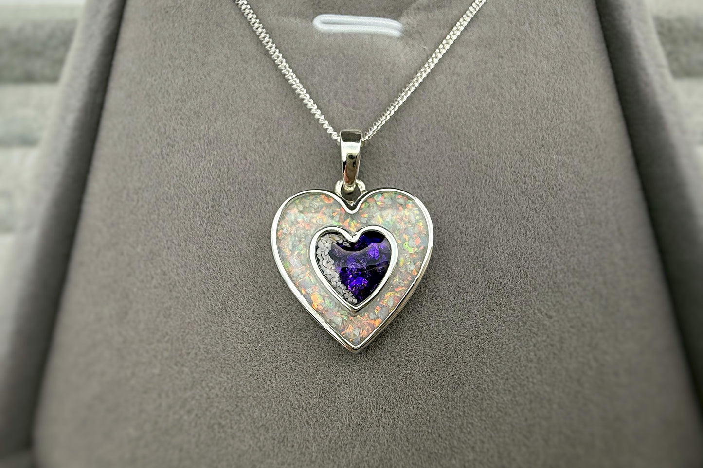 925 Silver Heart Within a Heart Pendant