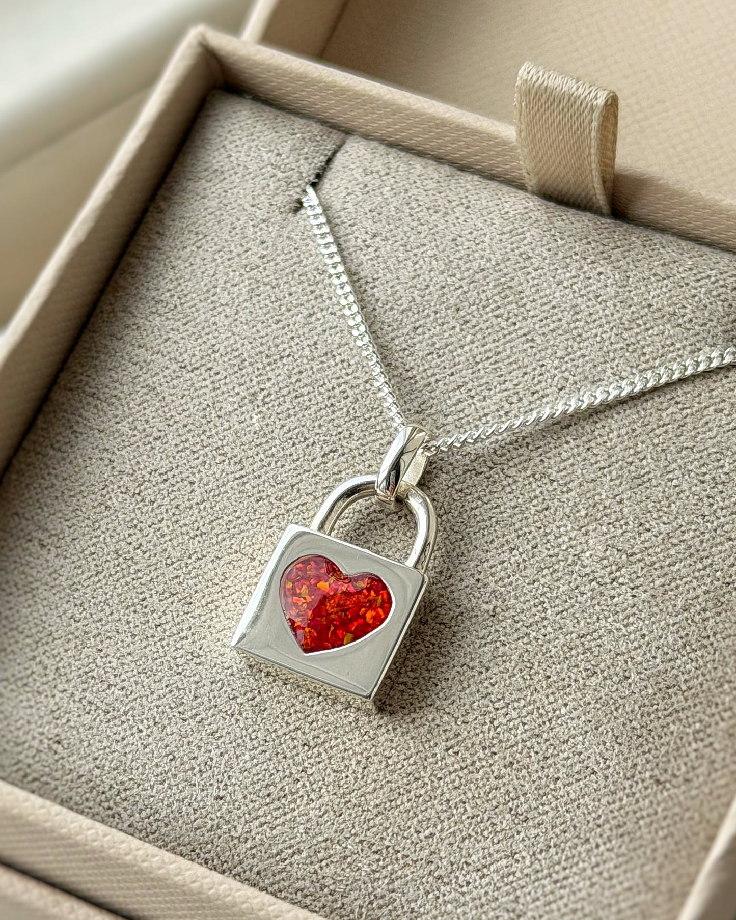 925 Silver Padlock Heart Pendant