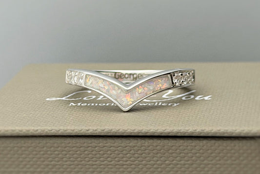 925 Silver Crystal Wishbone Ring