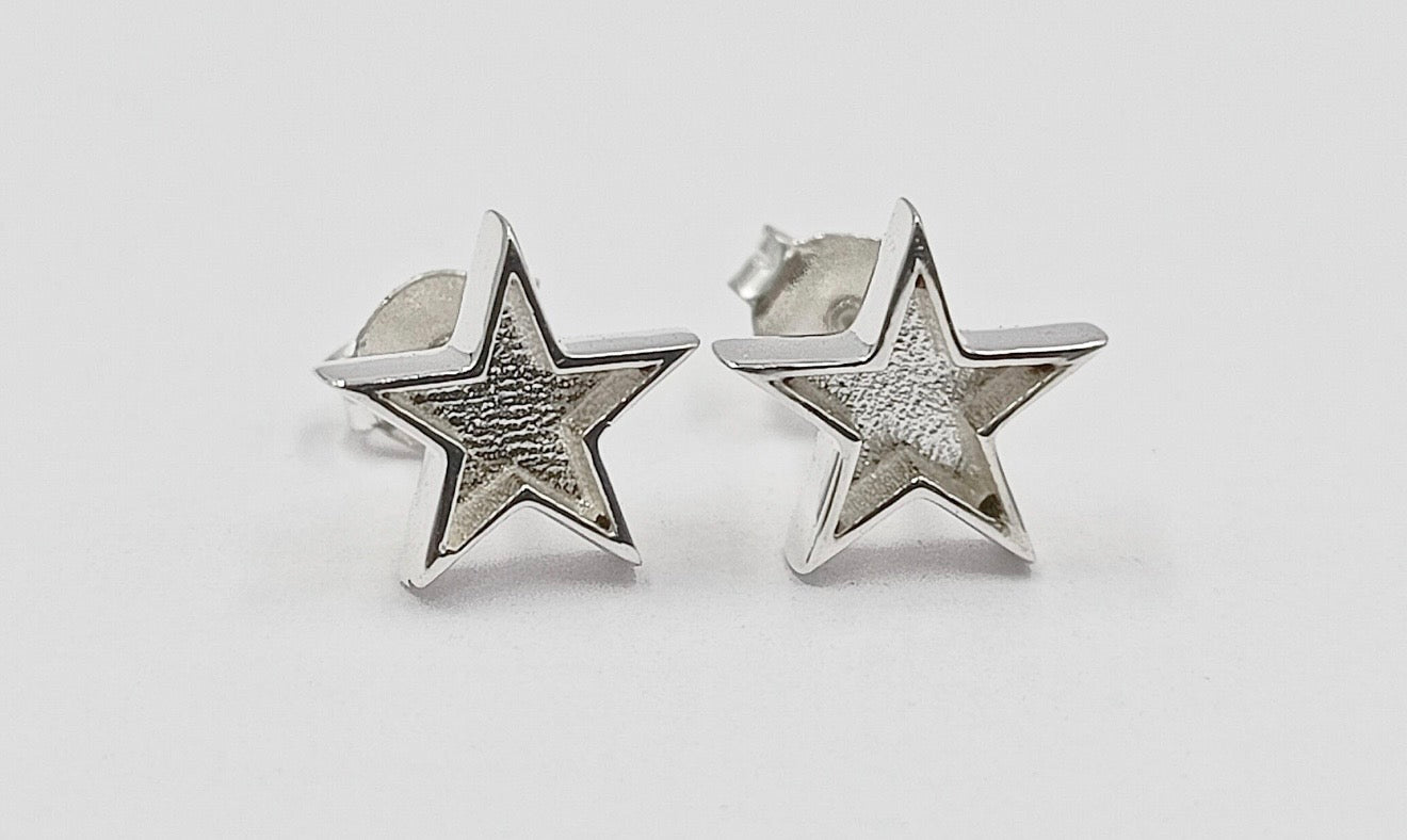 925 Silver Star Stud Memorial Earrings