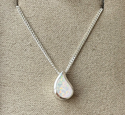 925 Silver Simple Floating ‘Tear Drop’ Pendant