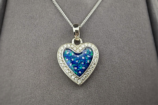 925 Silver Heart Crystal Surround Pendant