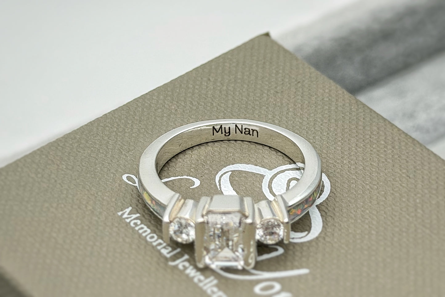 925 Silver Emerald Cut Solitaire Ring