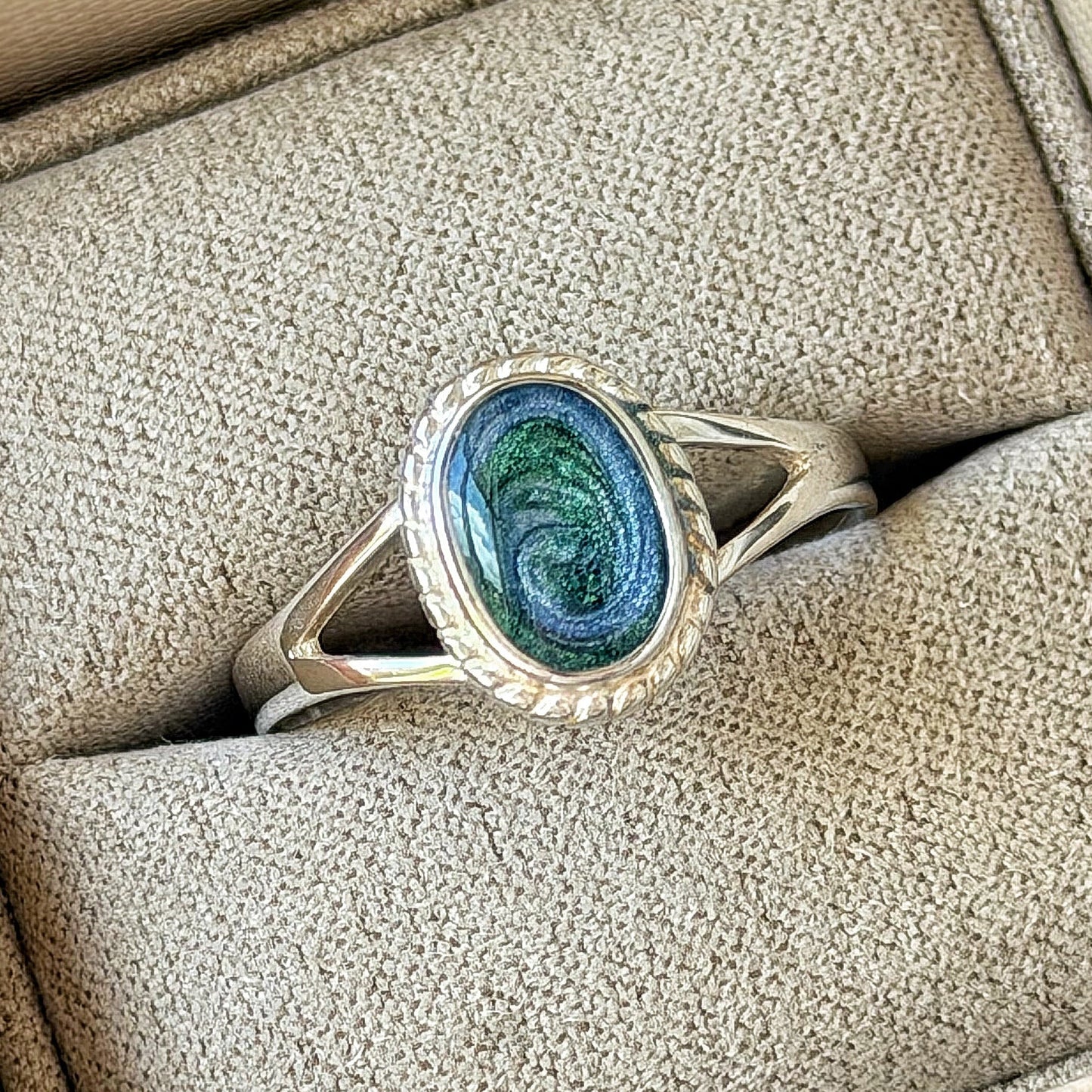 925 Silver Rope Edged Oval Ring