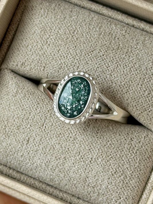 925 Silver Rope Edged Oval Ring