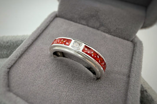 925 Silver Unisex 5mm Double Channel Crystal Band Ring
