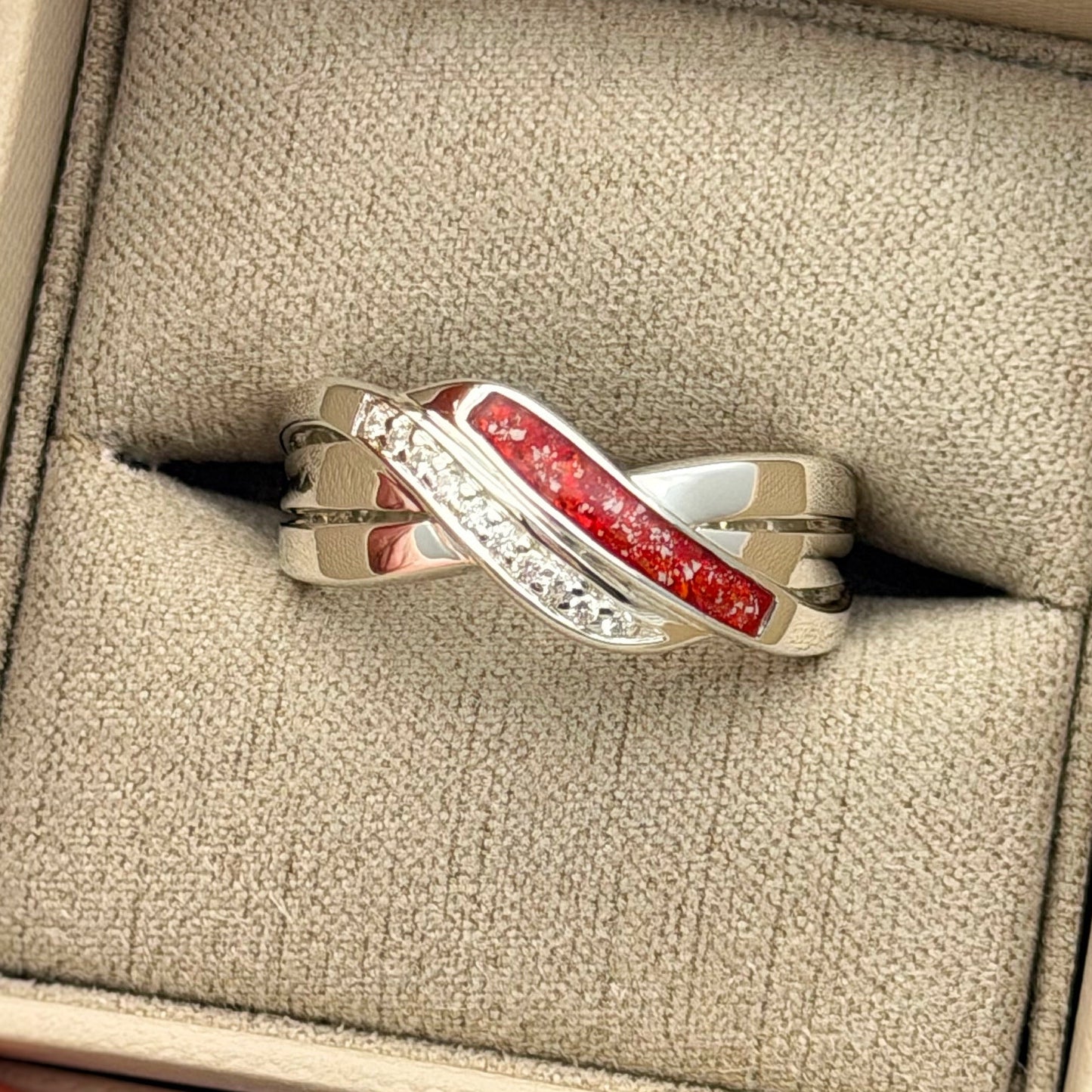 925 Silver Triple Band Crystal Ring