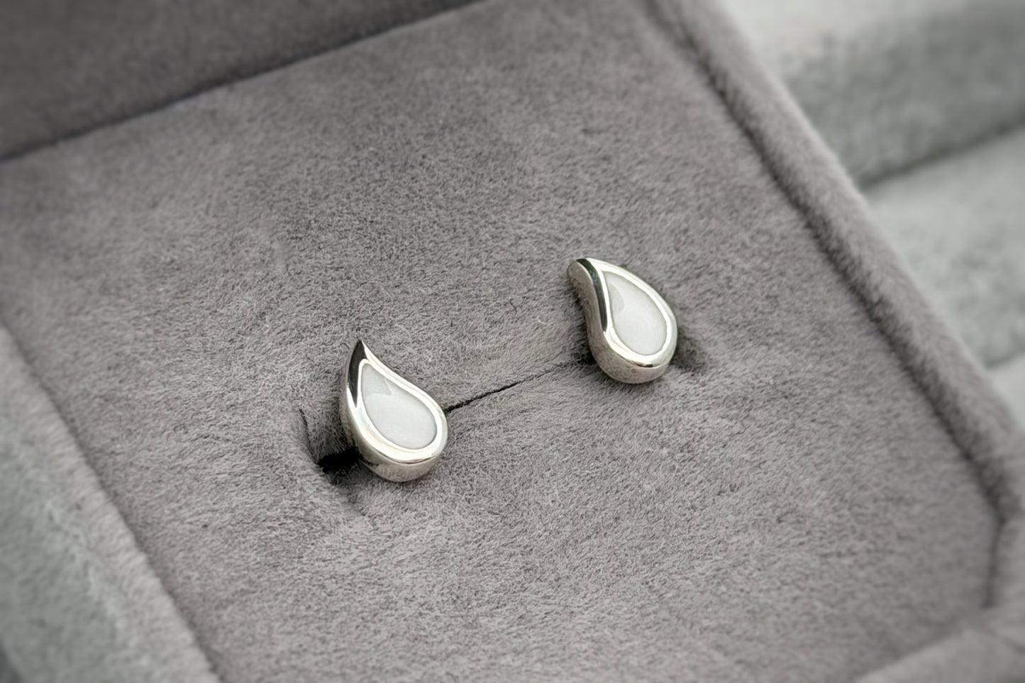 925 Silver Simple ‘Milk Drop’ Stud Earrings