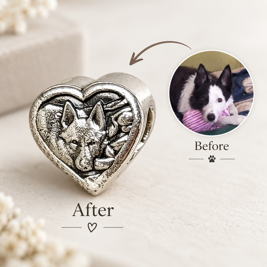 925 Silver Personalised Pet Portrait Charm