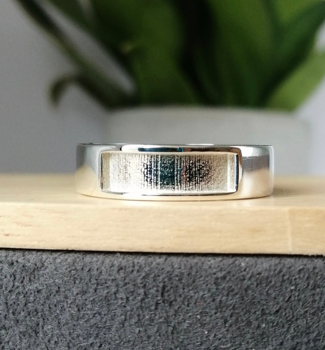 925 Silver Unisex 6mm Squared Channel Band Ring