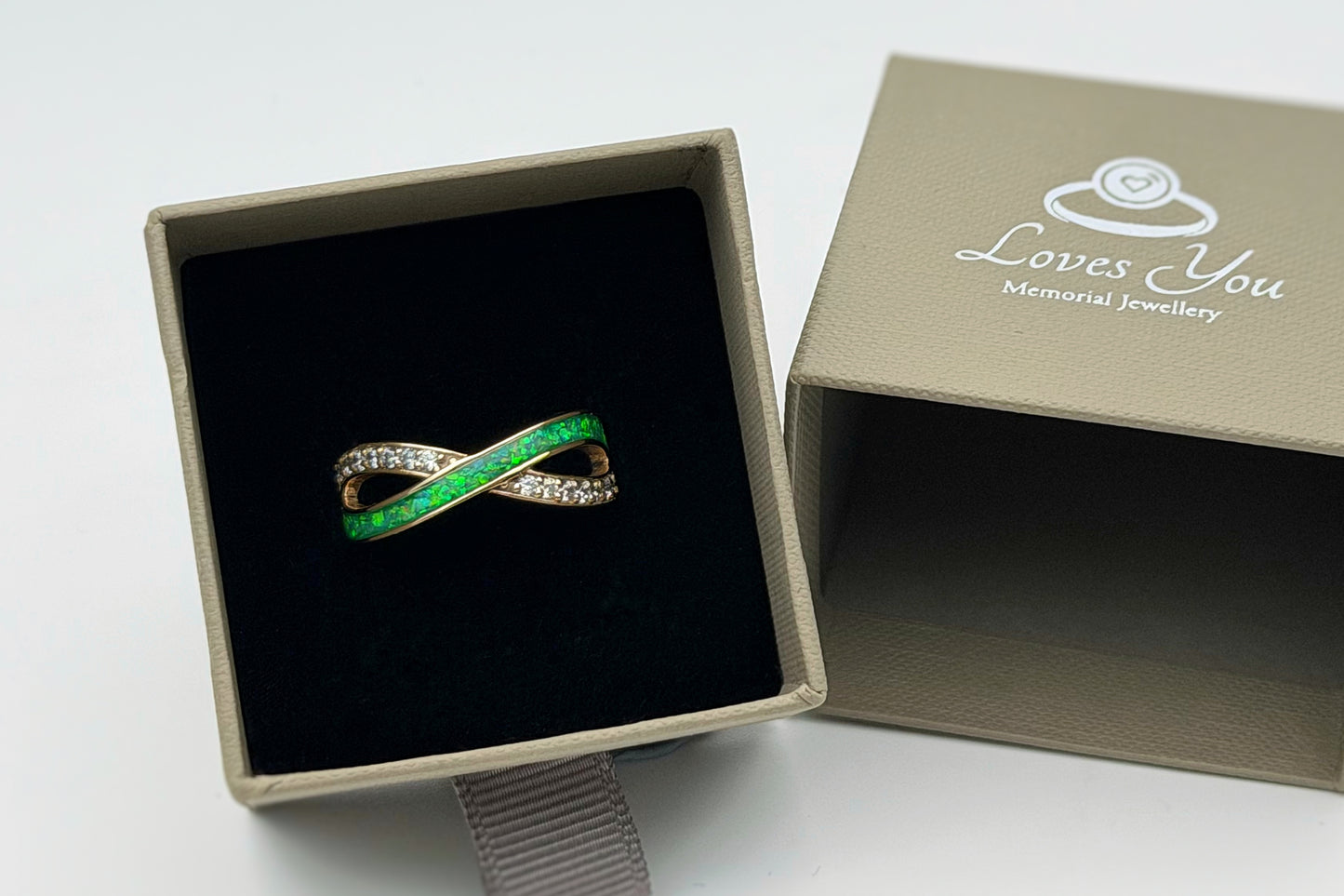 9k Gold Infinity Crystal Ring