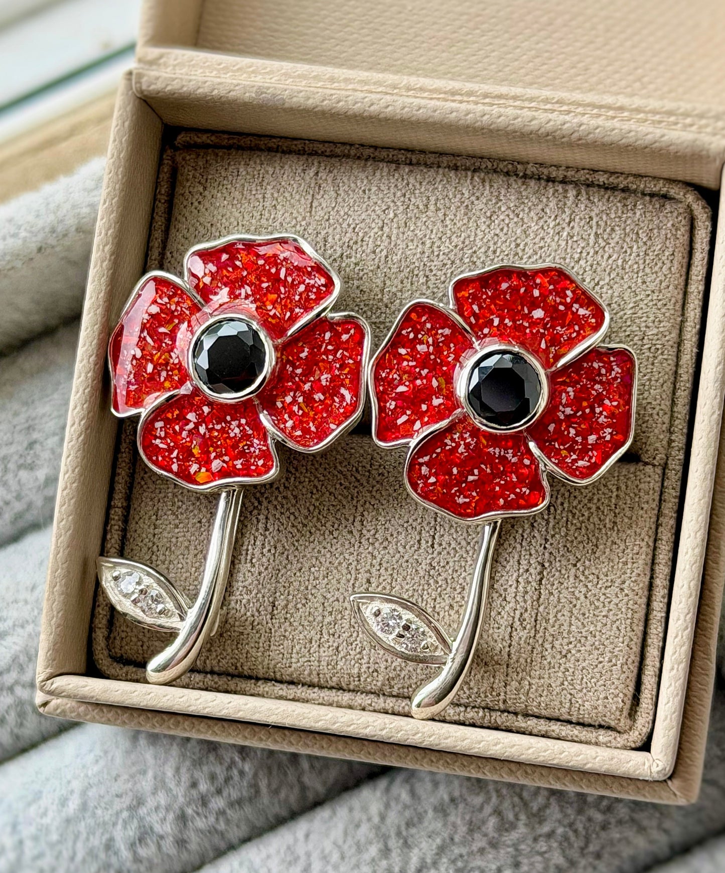 925 Silver Exclusive Poppy Brooch