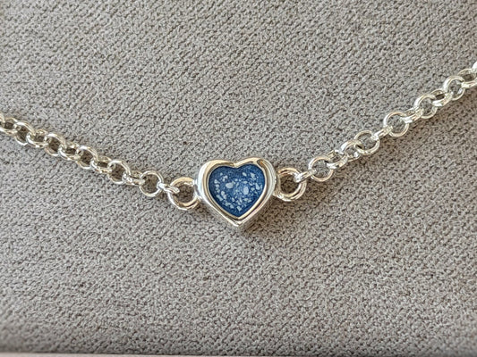 925 Silver Adjustable Belcher Chain Heart Bracelet
