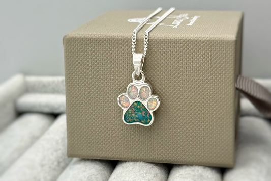 925 Silver Simple Paw Print Pendant