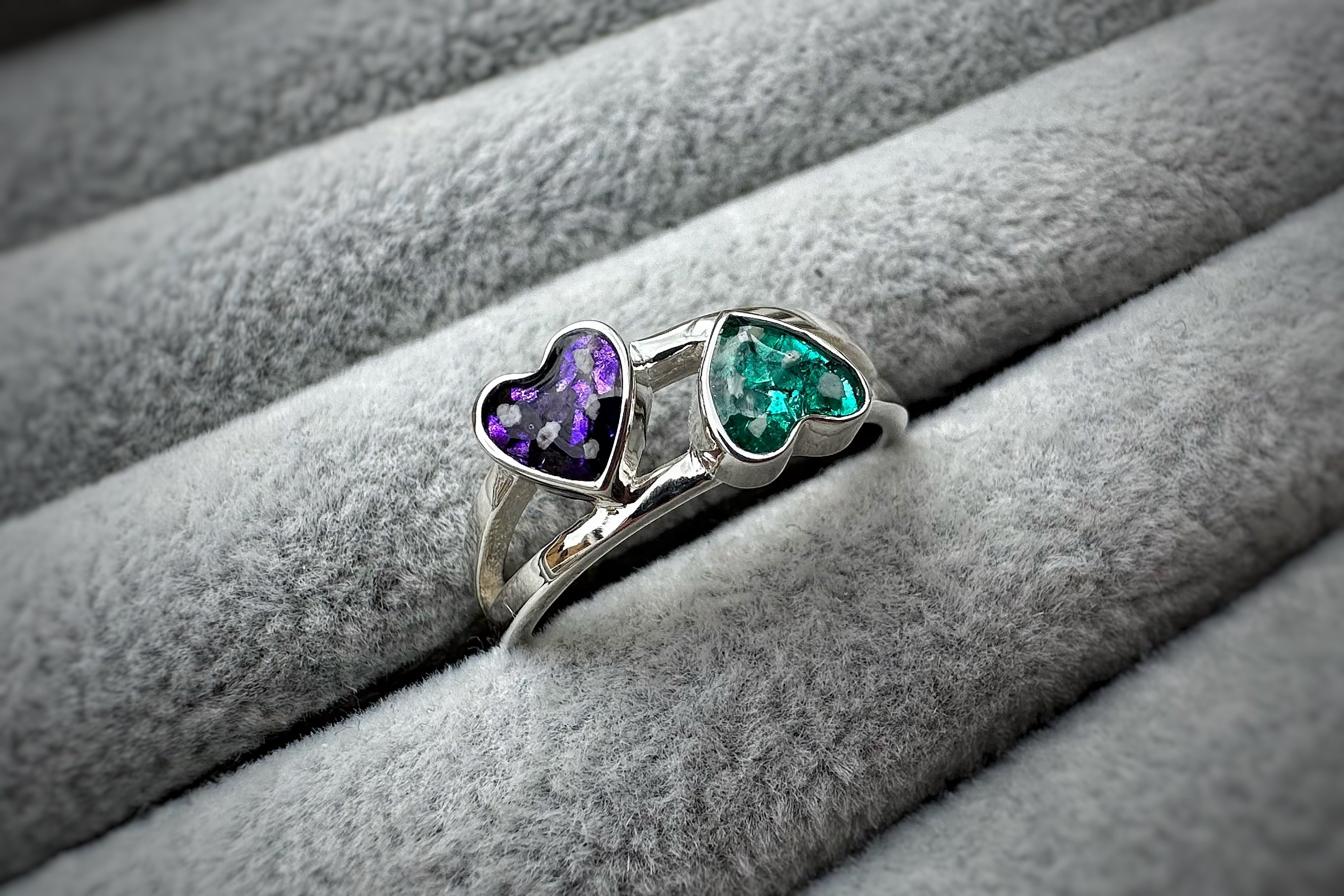 925 Silver Double Heart Ring