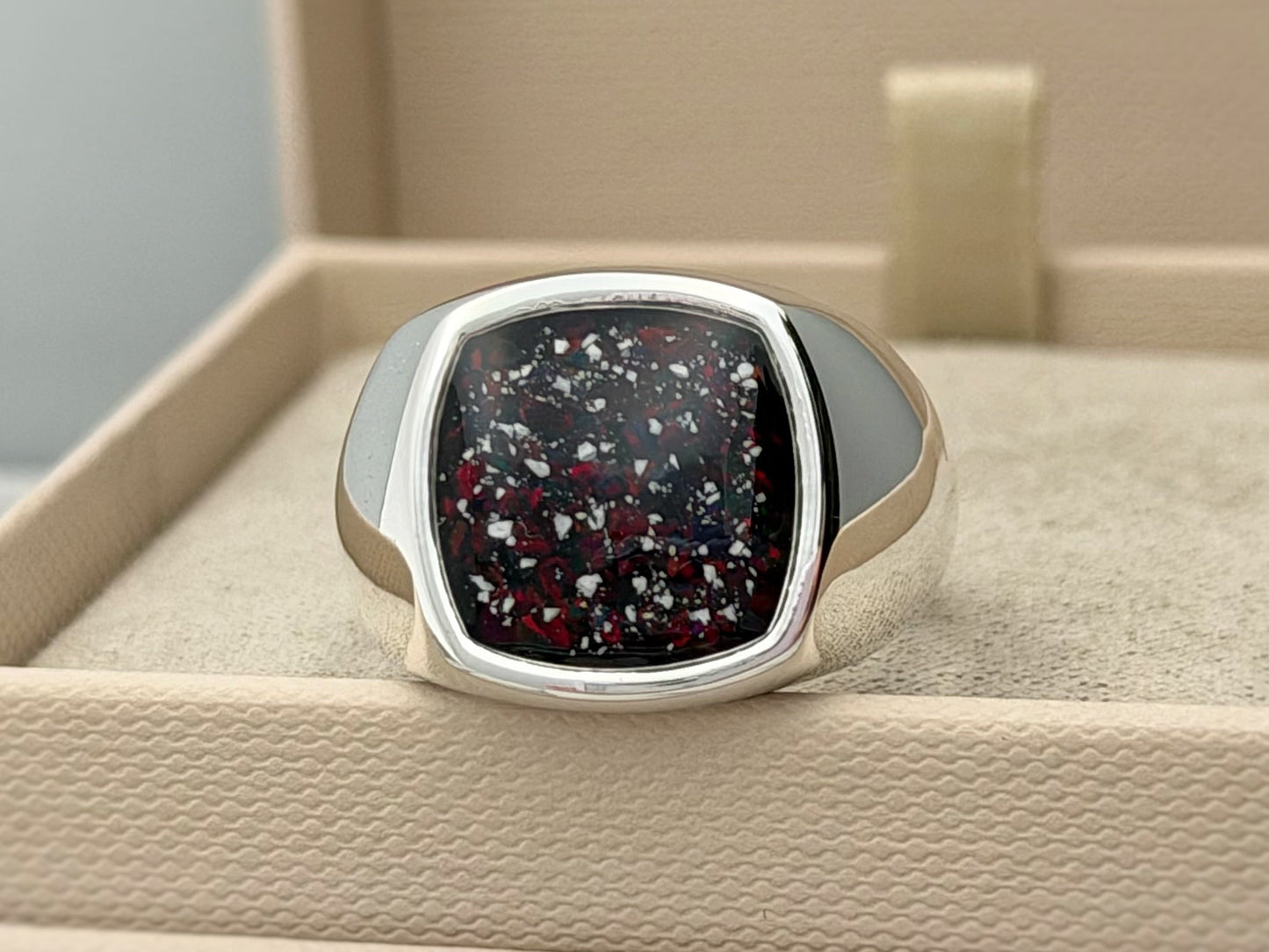 925 Silver Unisex Rounded Square Signet Ring
