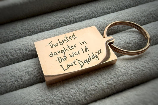 Handwriting/Drawing/Fingerprint Engraved Metal Keyrings