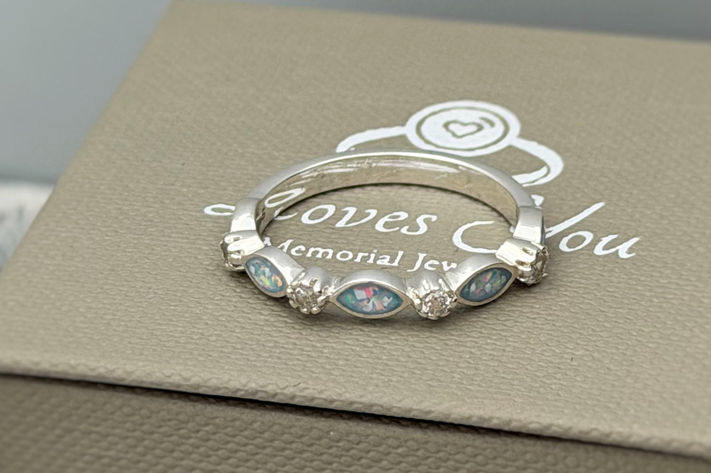 925 Silver Half Marquis Crystal Ring