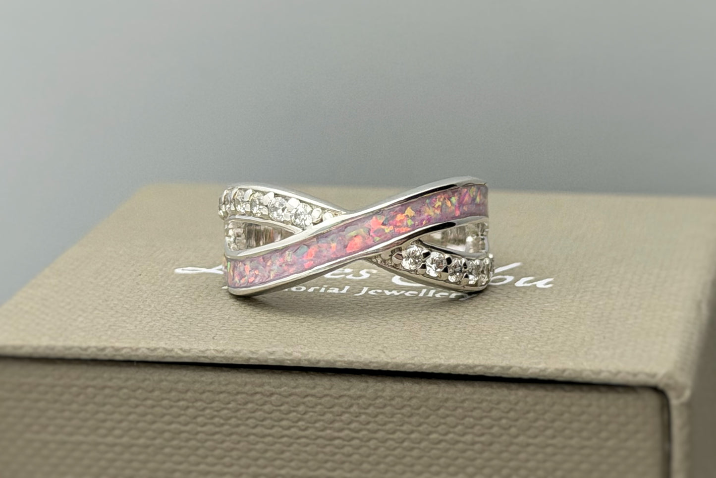 925 Silver Infinity Crystal Ring