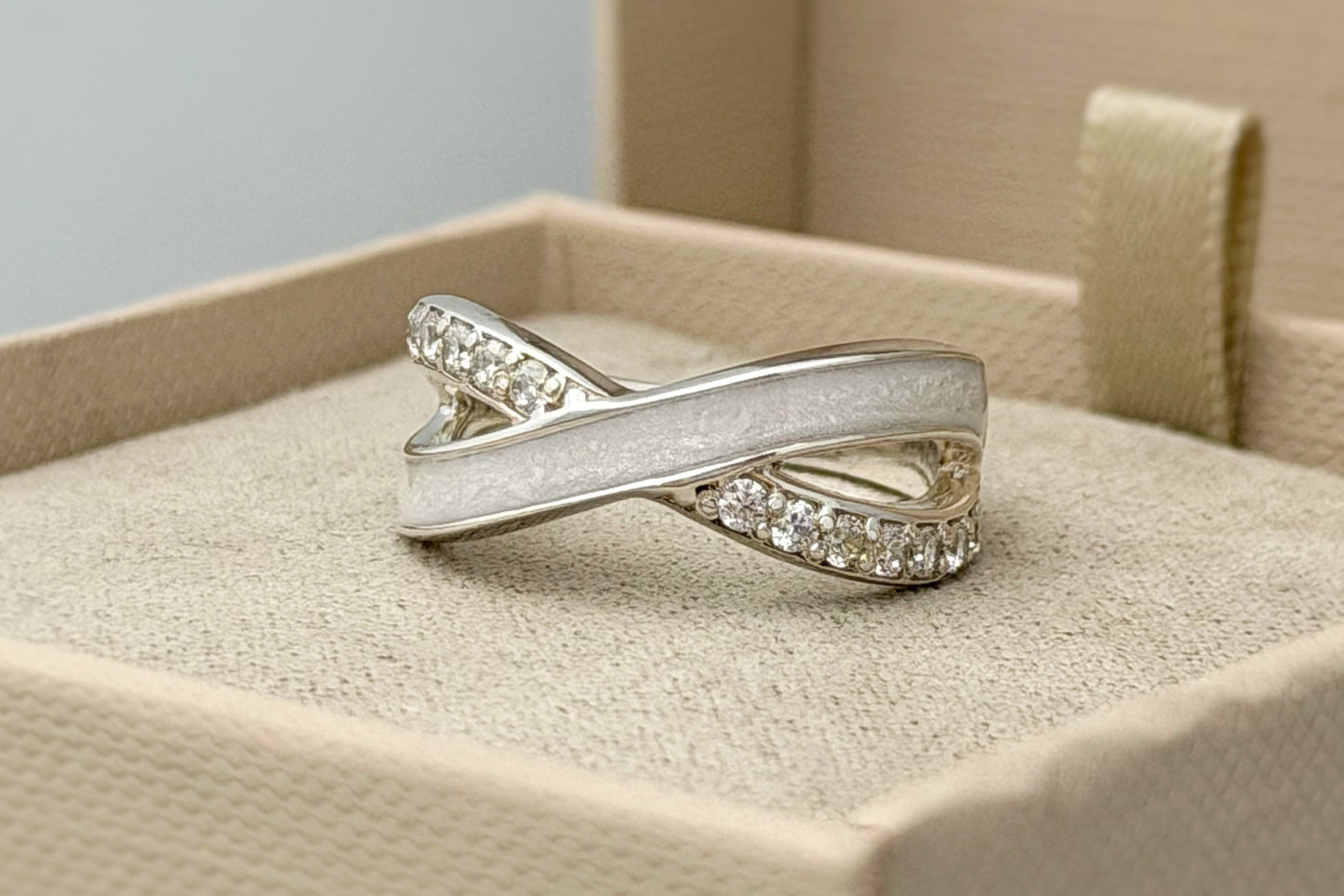 925 Silver Infinity Crystal Ring