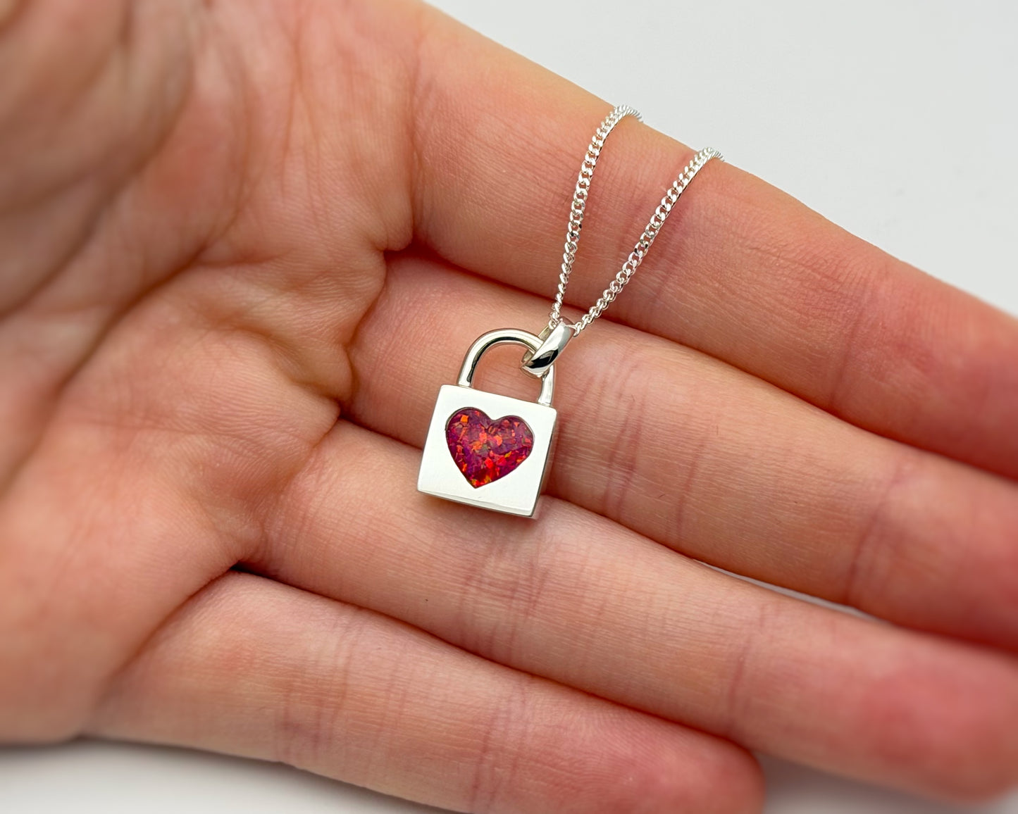925 Silver Padlock Heart Pendant