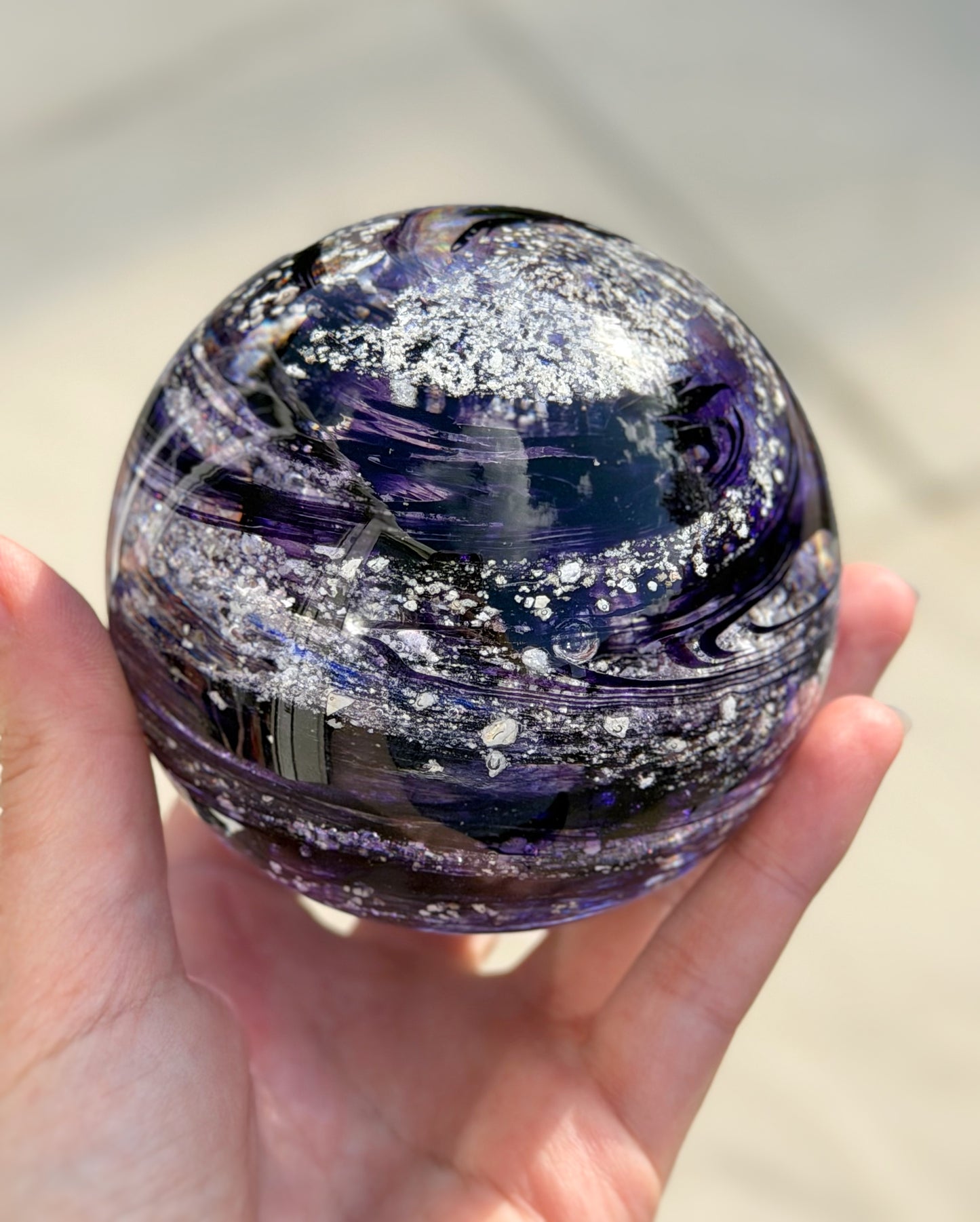 Crystal Glass Ashes Spherical Paperweight