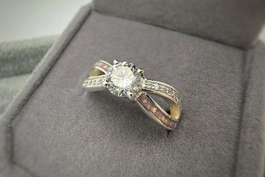 925 Silver Solitaire Infinity Crystal Ring