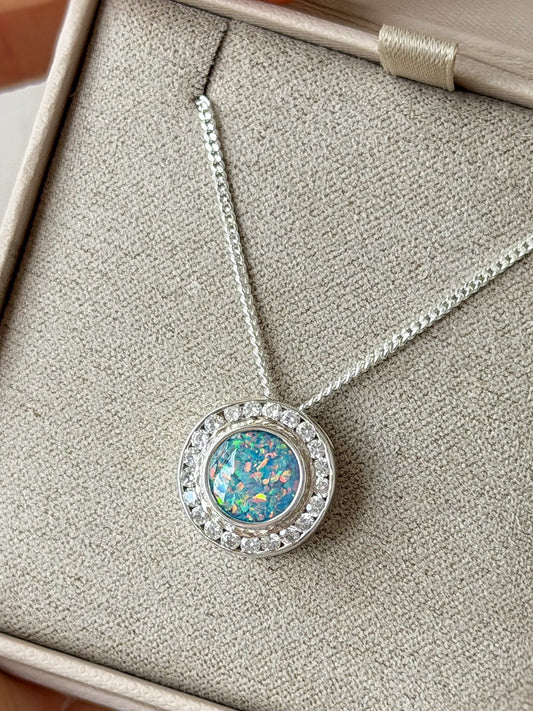 925 Silver Halo Round Floating Pendant