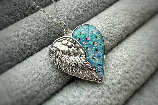 925 Silver Half Wing Heart Pendant