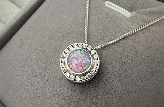 925 Silver Halo Round Floating Pendant