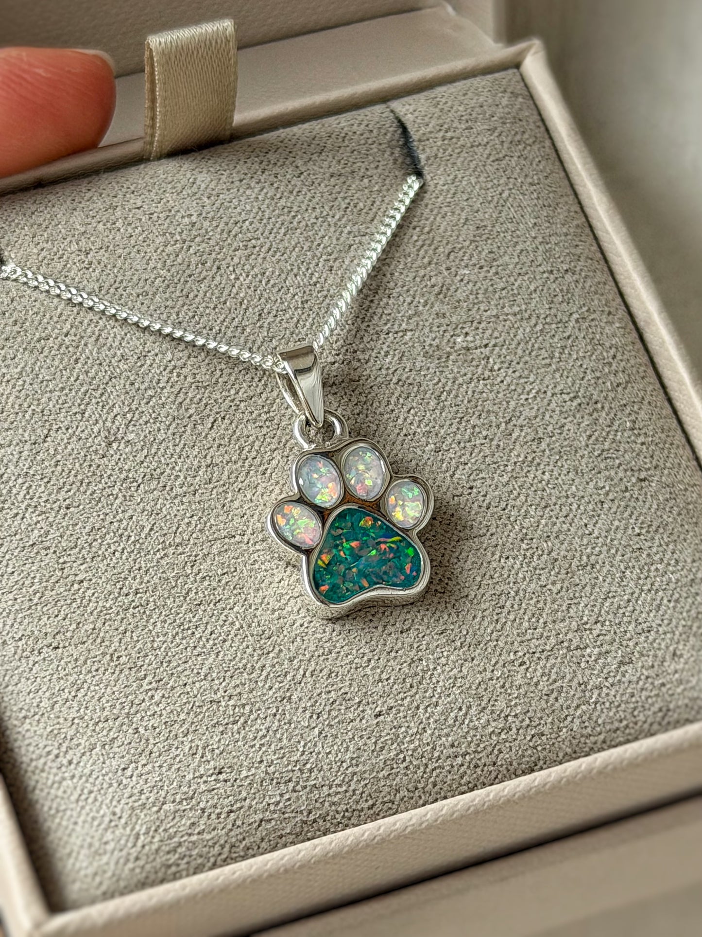 925 Silver Simple Paw Print Pendant
