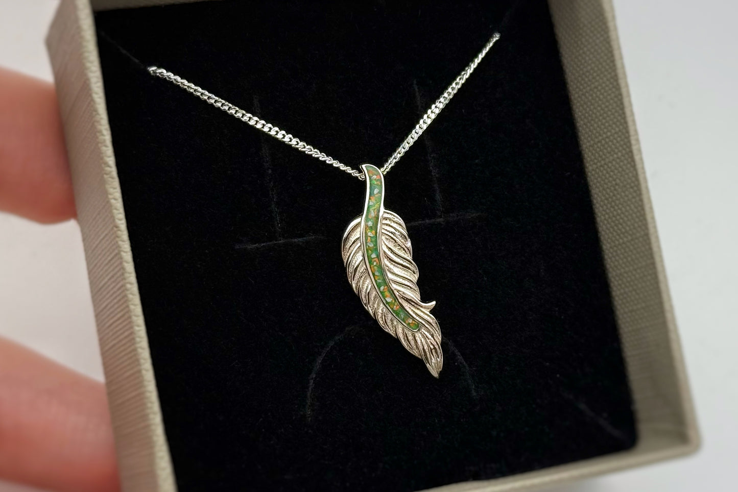 925 Silver Feather Pendant