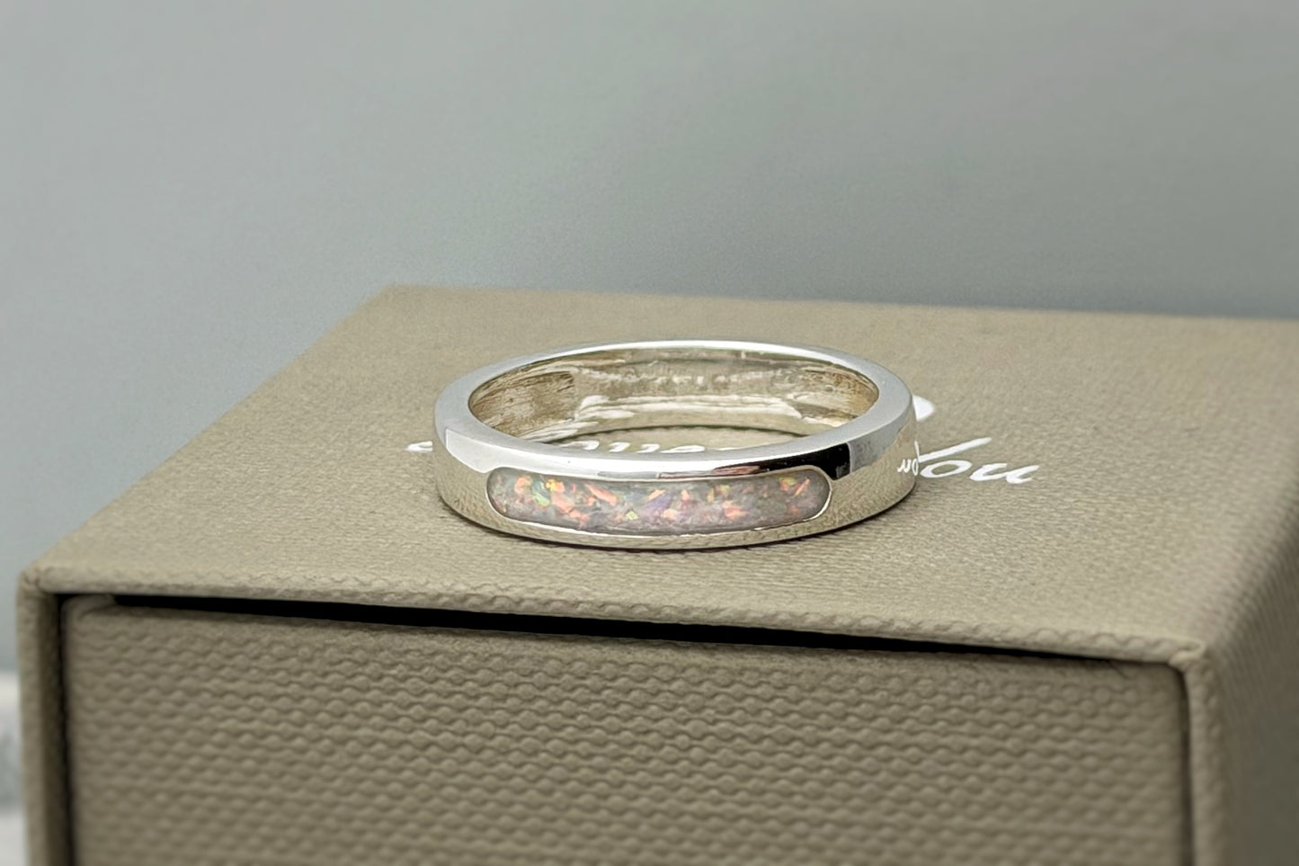 925 Silver Unisex 4mm Channel Band Ring