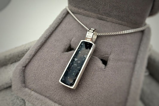 925 Silver Rectangular Patterned Back Pendant