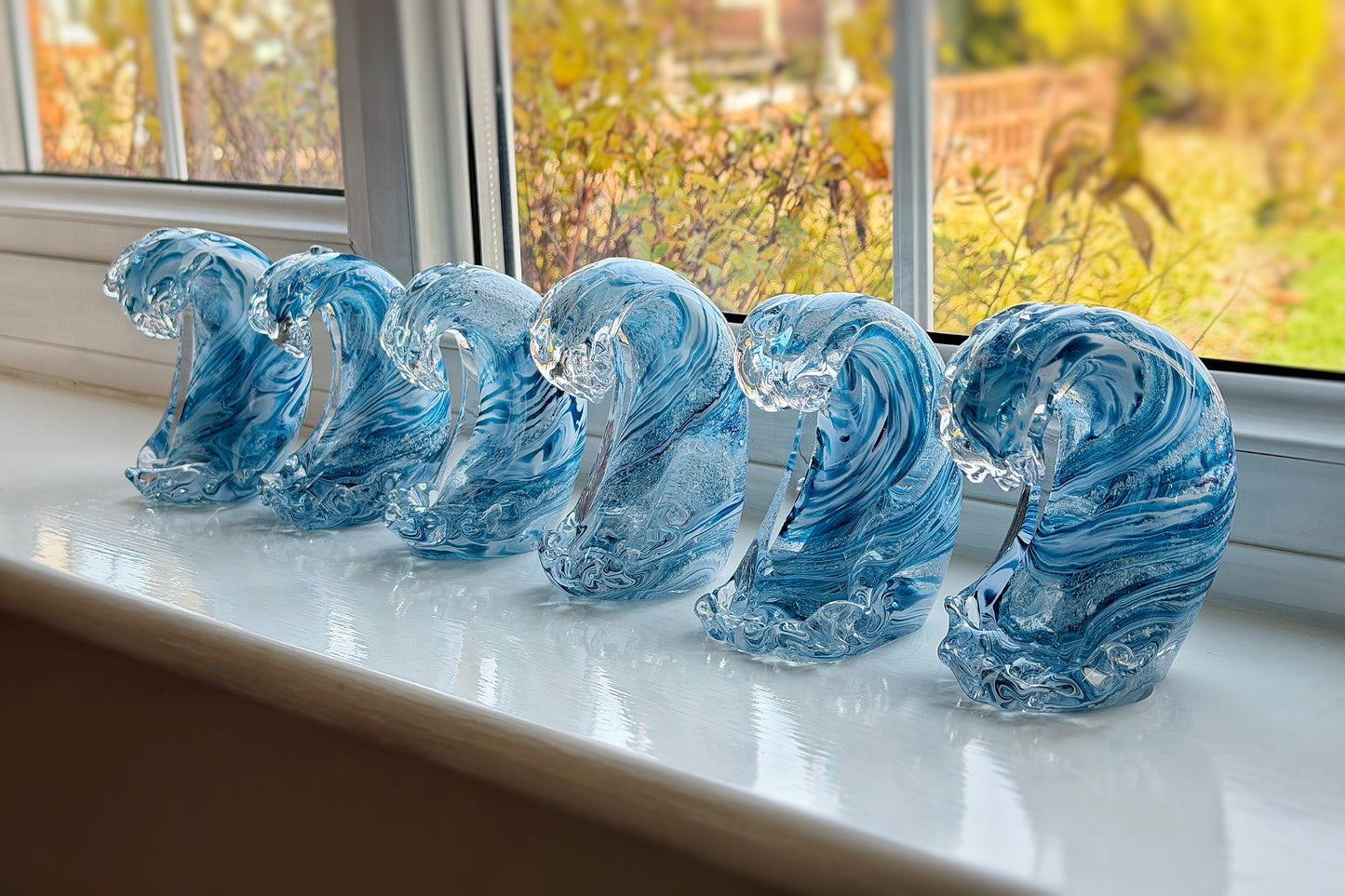 Crystal Glass Ashes Sea Wave Keepsake
