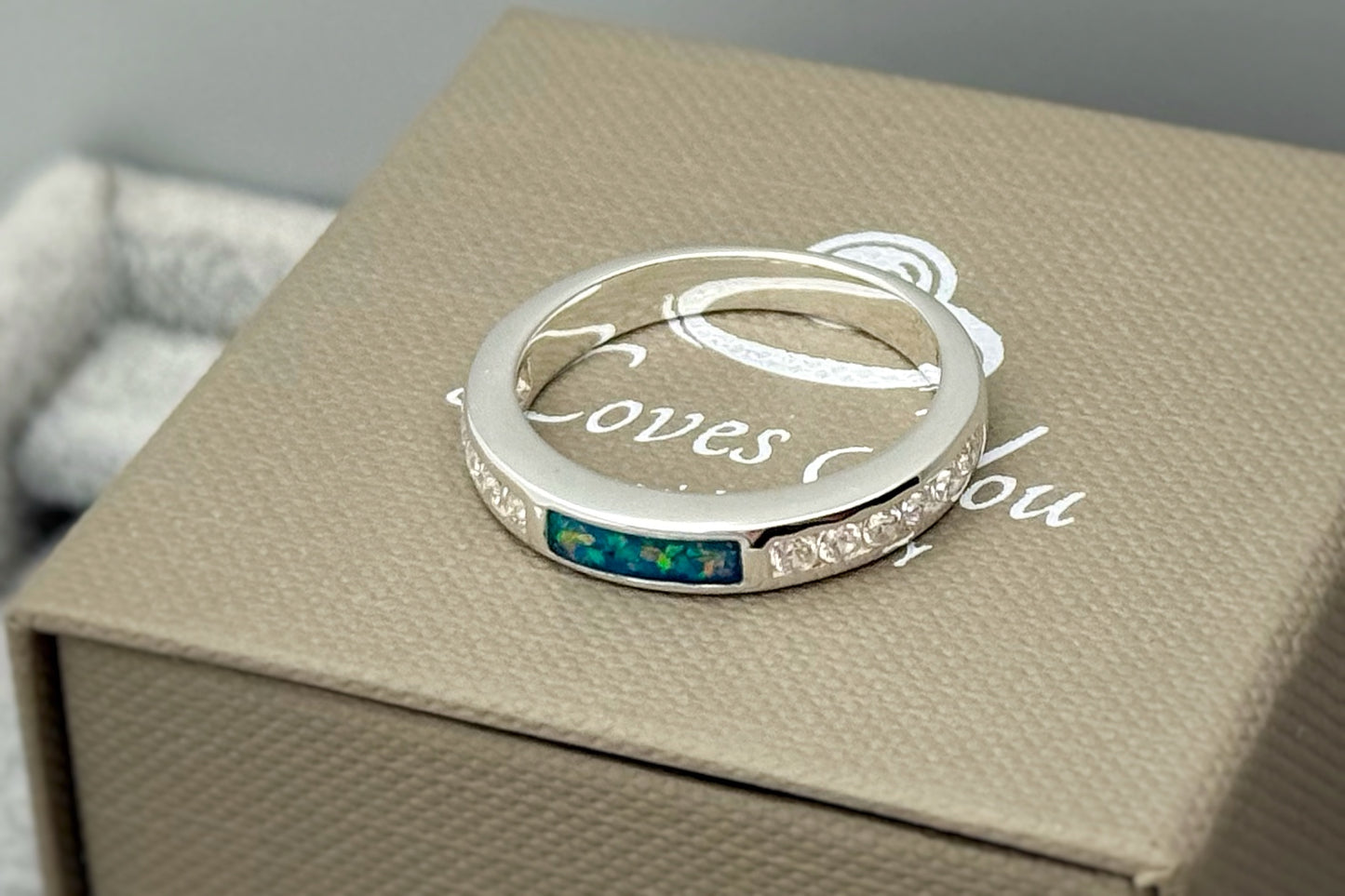 925 Silver Rectangular Crystal Channel Set Band Ring